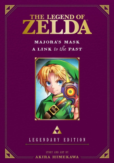 The Legend of Zelda Legendary Edition features Link holding Majora's Mask.