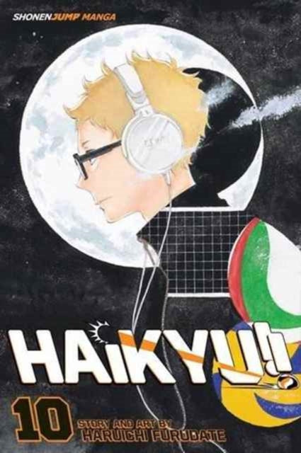 Haikyu!!, Vol. 10 manga cover featuring a character with headphones and glasses.