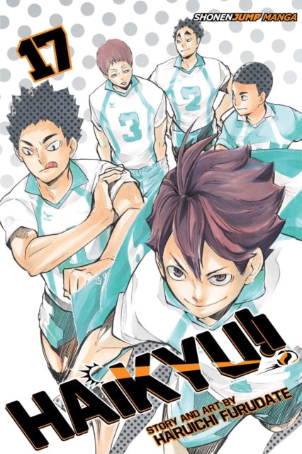 Haikyu!! Vol. 17 manga cover featuring anime characters in volleyball uniforms.