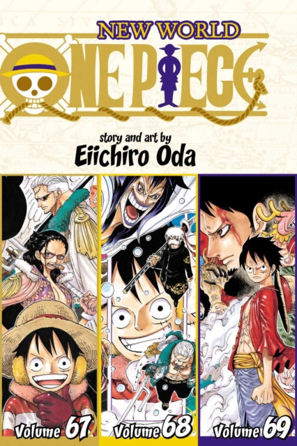 One Piece New World volumes 67, 68, and 69 manga collection.