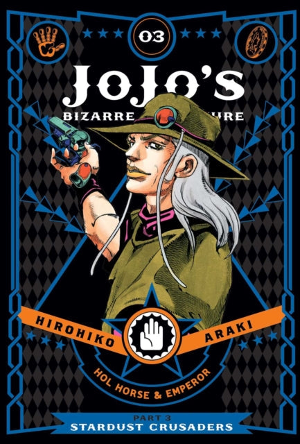 JoJo's Bizarre Adventure Part 3 Vol 3 manga cover featuring Hol Horse and Emperor.