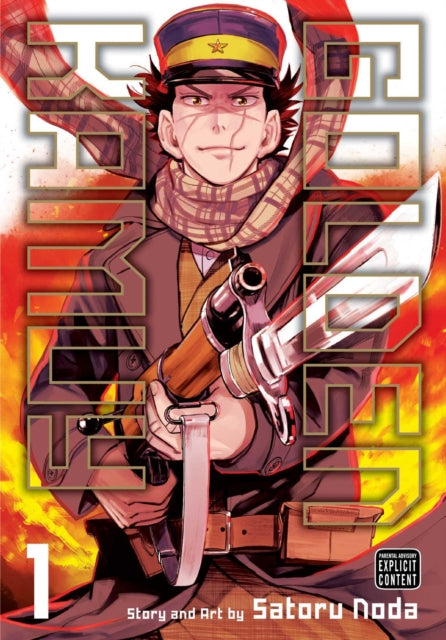 Golden Kamuy, Vol. 1 manga cover featuring a man with a rifle and knife.