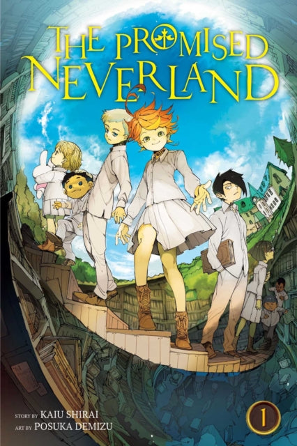The Promised Neverland Vol. 1 manga cover features children on stairs.