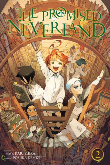 The Promised Neverland, Vol. 2 manga cover features children in a library.