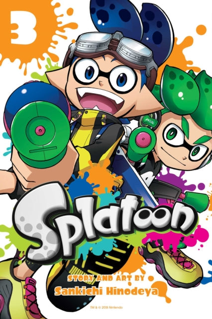 Splatoon, Vol. 3 manga cover featuring two cartoon Inklings.