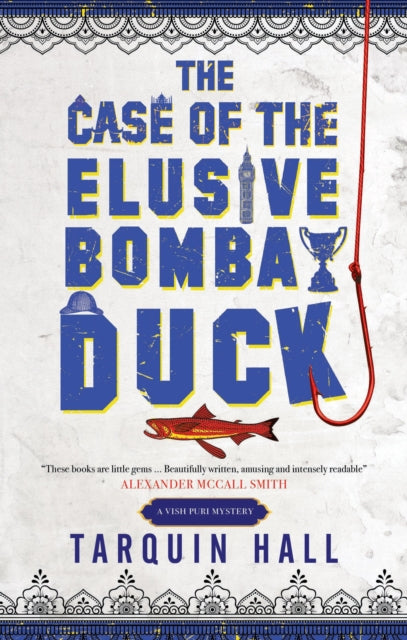 The Case of the Elusive Bombay Duck book cover with a fishing hook and fish.