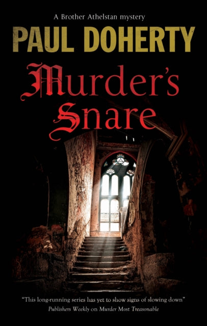Murder's Snare book cover featuring a dark staircase leading to a window.