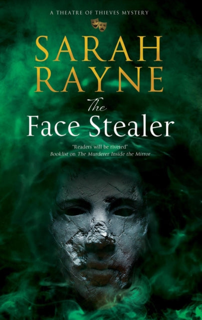 The Face Stealer book cover features a cracked mask emerging from green smoke.