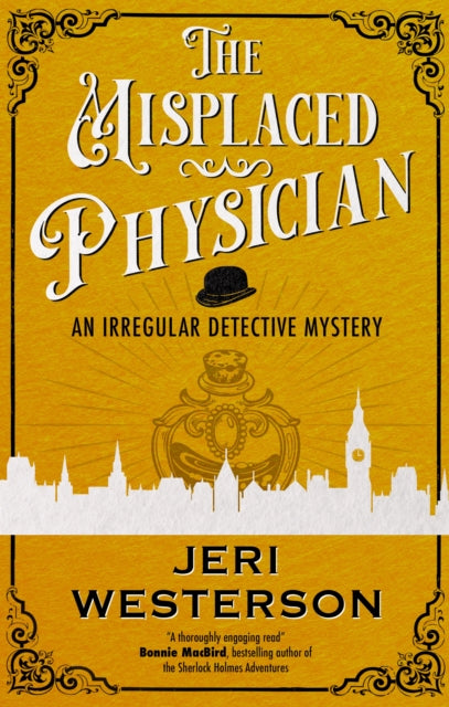 The Misplaced Physician book cover with yellow background and white text.