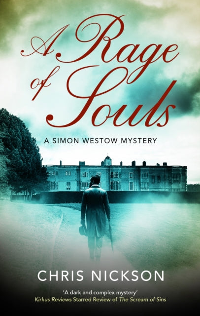 A Rage of Souls book cover with a man walking towards a large manor.