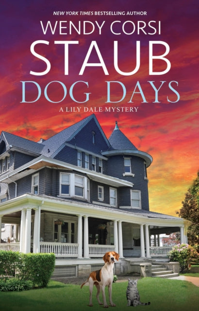 Dog Days book cover featuring a house, a dog, and a cat.