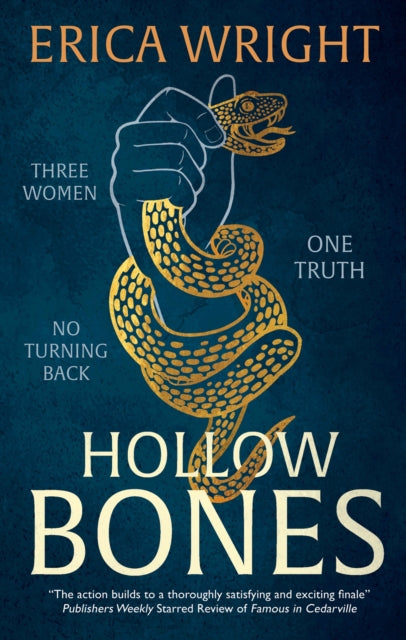 Hollow Bones book cover with a snake wrapped around a hand.