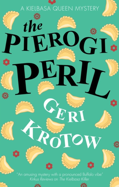The Pierogi Peril book cover with pierogi illustrations.