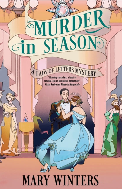 Murder in Season book cover with a couple dancing at a ball.