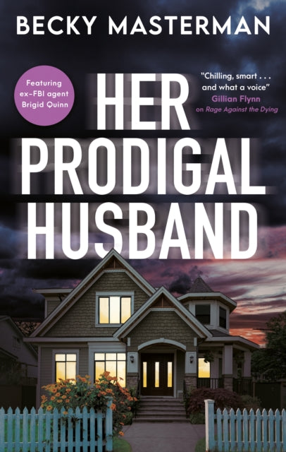 Her Prodigal Husband book cover featuring a house at dusk.