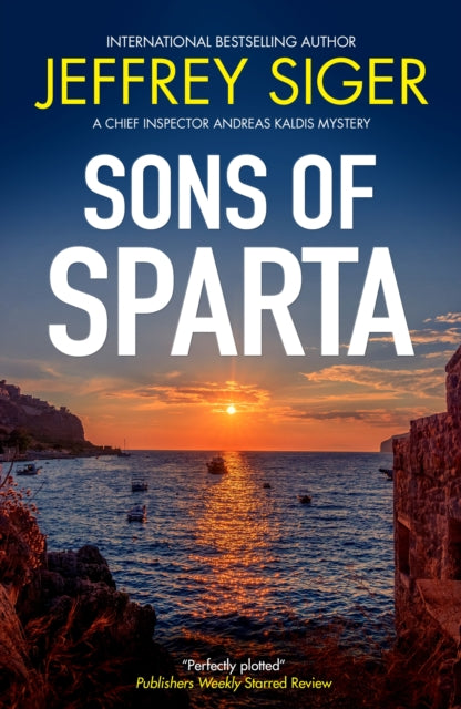 Sons of Sparta book cover with a sunset over the sea.