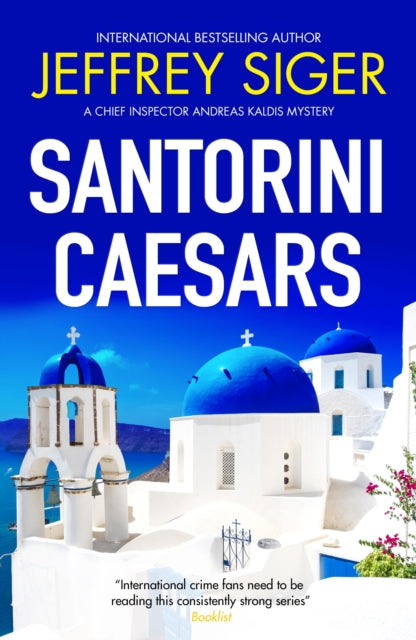 Santorini Caesars book cover with Greek architecture