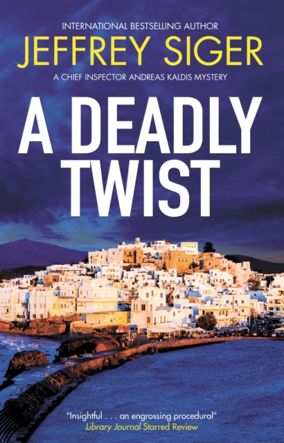 A Deadly Twist book cover featuring a Greek village and the author's name.