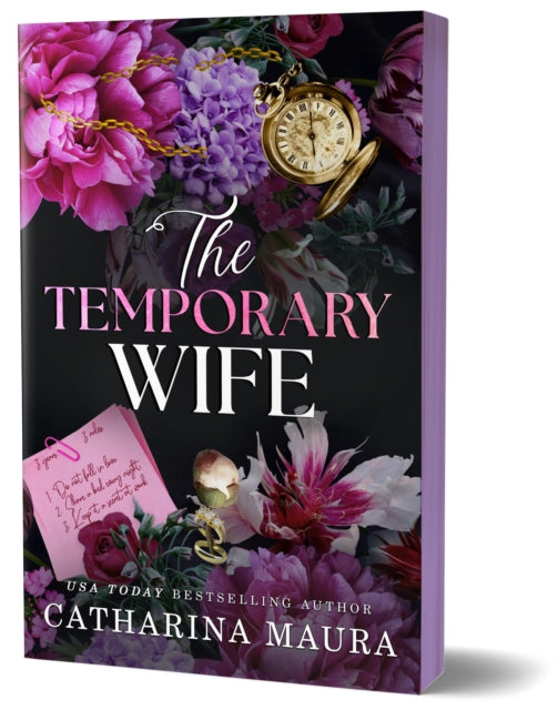 The Temporary Wife book cover with flowers and a pocket watch.