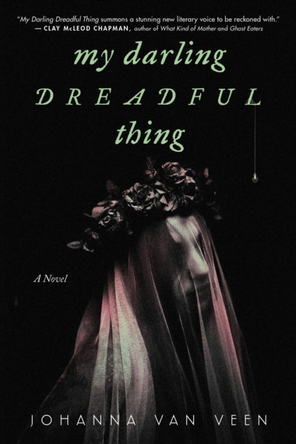 Book cover for "My Darling Dreadful Thing" featuring a veiled figure with a floral headdress.