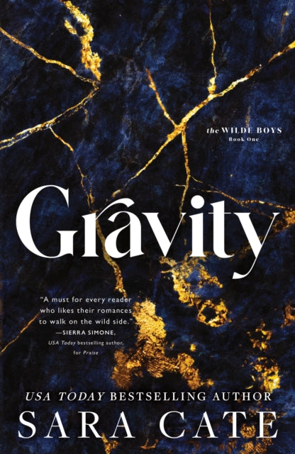 Gravity by Sara Cate book cover with dark marble and gold accents.