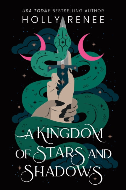 Book cover for A Kingdom of Stars and Shadows featuring a snake and a dagger.