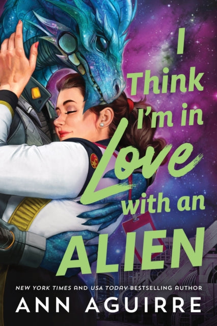Book cover for "I Think I'm in Love with an Alien" featuring a woman embracing a blue alien.