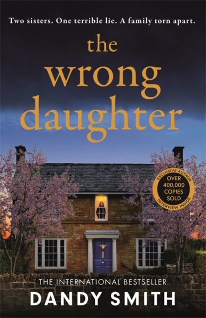 The Wrong Daughter book cover featuring a house at dusk.