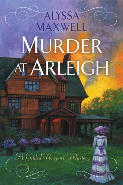 Murder at Arleigh book cover with a Victorian house and a woman in a dress.