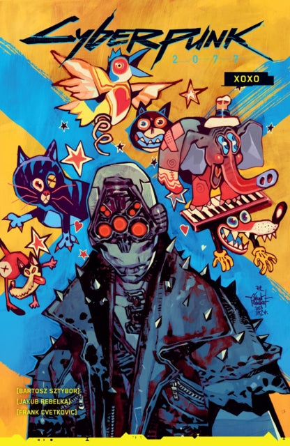 Cyberpunk 2077 XOXO comic cover art featuring stylized characters and bold colors.