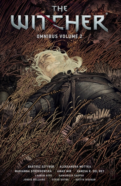 The Witcher Omnibus Volume 2 comic book cover features a character lying in grass.