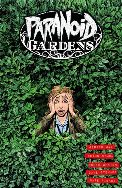 Paranoid Gardens comic cover with a distressed person in bushes.
