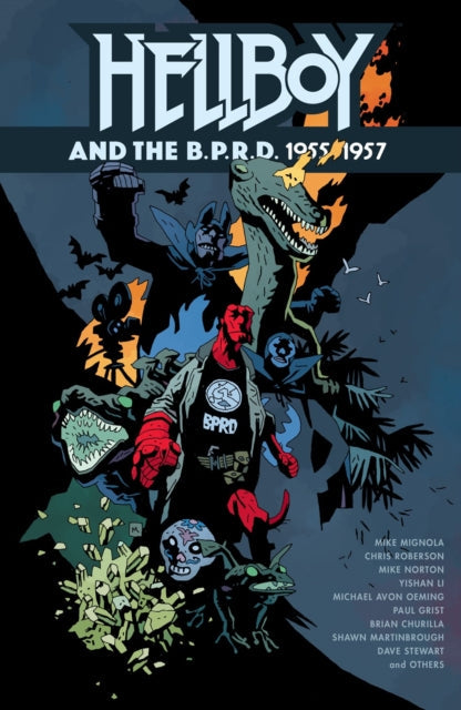 Hellboy and the B.P.R.D. 1955-1957 comic cover art with characters and title.