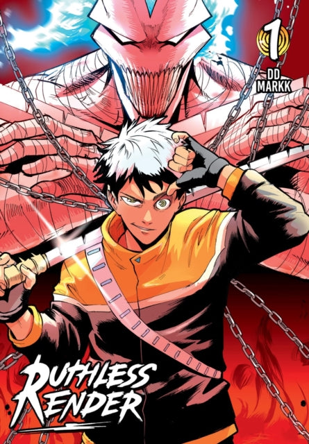 Ruthless Render Volume 1 comic book cover featuring a young man and a monster.