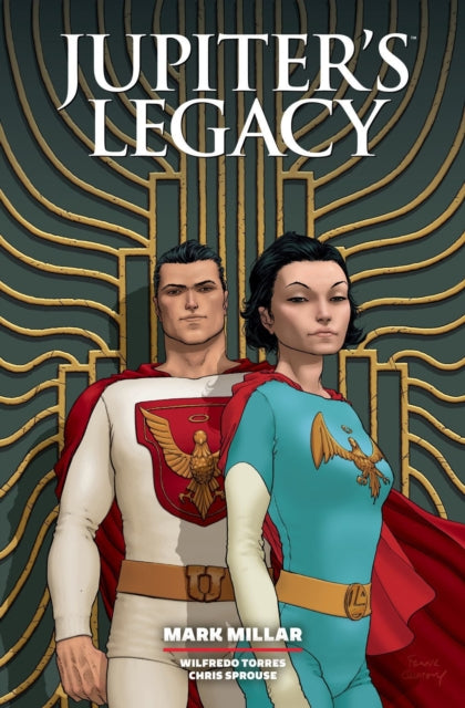 Jupiter's Legacy Library Edition Volume 1 comic book cover featuring two superheroes.