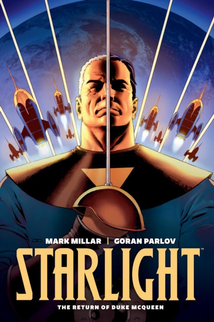 Starlight Library Edition comic book cover featuring Duke McQueen and spaceships.