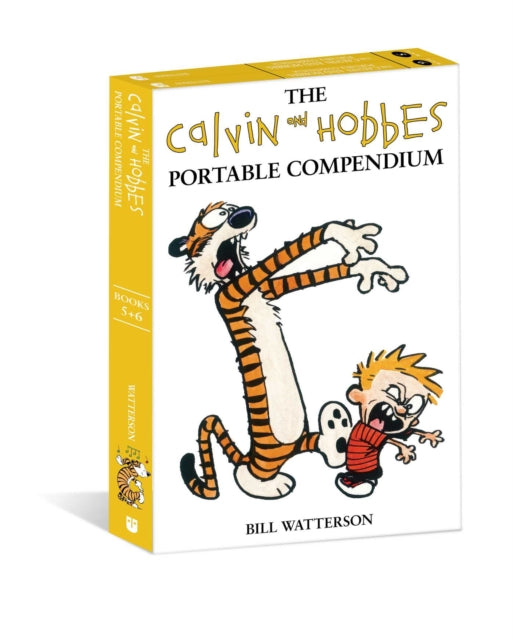 The Calvin and Hobbes Portable Compendium Set 3 features Calvin and Hobbes in a comic.