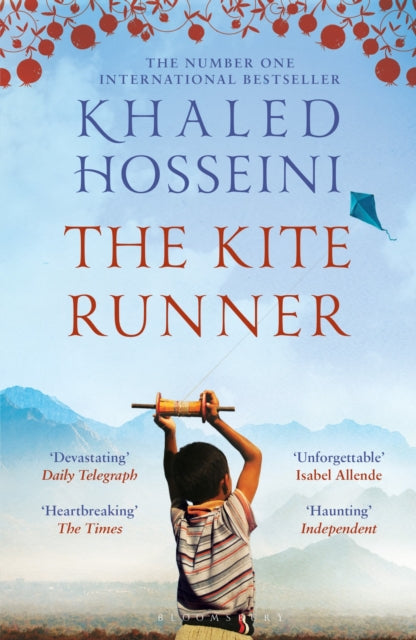 The Kite Runner book cover featuring a boy flying a kite.