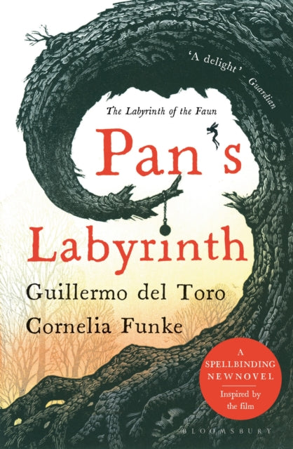 Pan's Labyrinth book cover with a dark tree and red text.