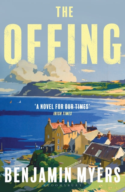The Offing book cover with a coastal village and sea.