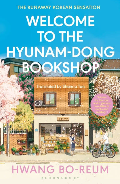 Welcome to the Hyunam-dong Bookshop cover art with a bookshop and people.
