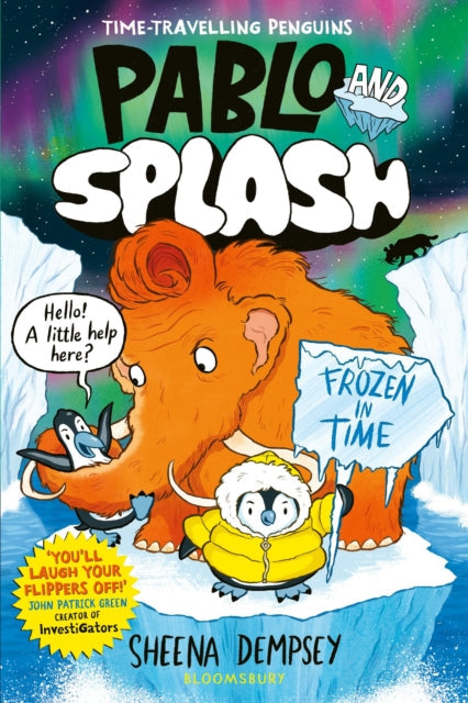 Pablo and Splash: Frozen in Time book cover with penguins and a mammoth.