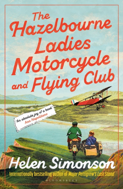 The Hazelbourne Ladies Motorcycle and Flying Club book cover with a vintage airplane and motorcycles.