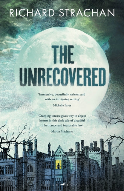 The Unrecovered book cover features a gothic mansion under a full moon.