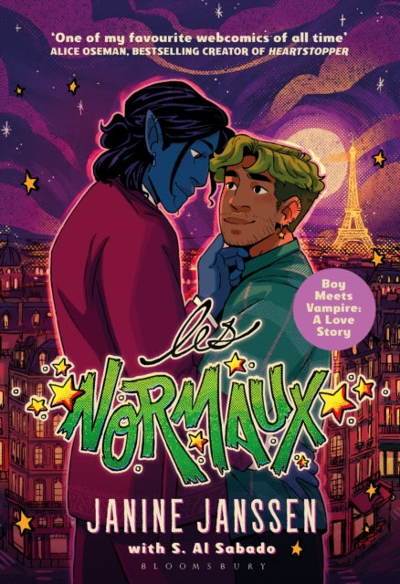 Book cover for Les Normaux featuring two men embracing with Paris skyline in background.