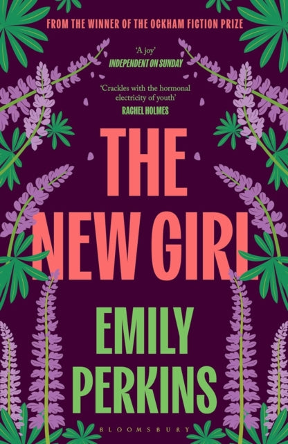 The New Girl book cover with purple and green floral accents.