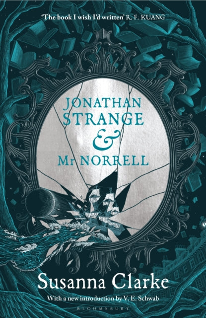 Jonathan Strange & Mr Norrell book cover with a cracked mirror and ships.