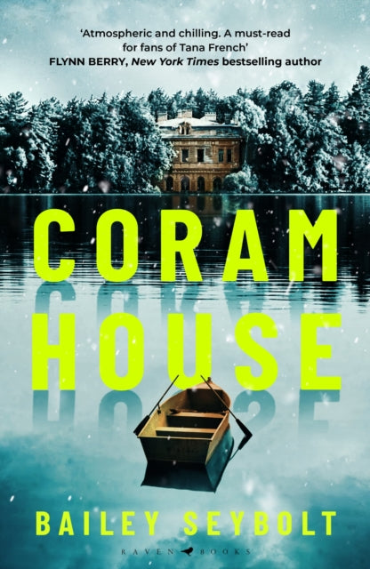 Coram House book cover with a house and a boat on a lake.