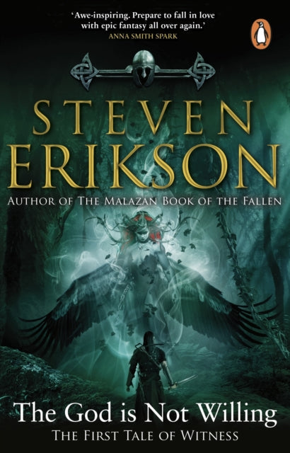 The God is Not Willing book cover featuring a warrior facing a winged figure.