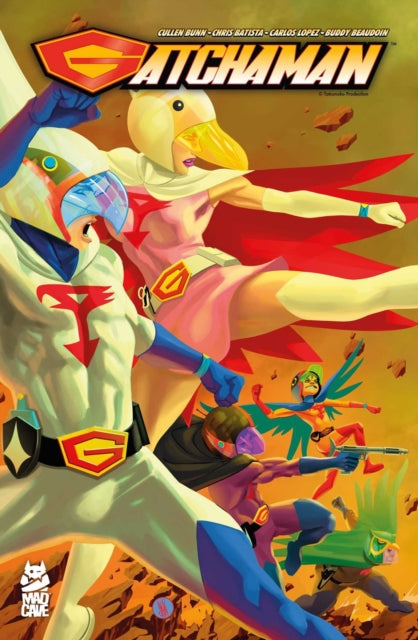 Gatchaman Vol. 2 comic cover featuring a team of superheroes in colorful costumes.
